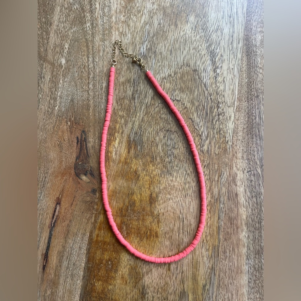 Pink vinyl adjustable necklace